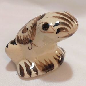 Vintage Tonala Pottery Frog Ceramic Mexican Folk Art